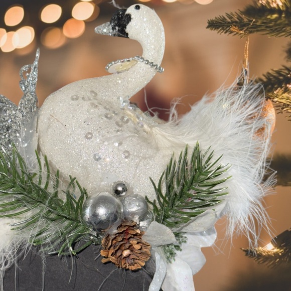 Christmas White Swan Headband, White Christmas Headpiece, Princess Tiara - Picture 9 of 16